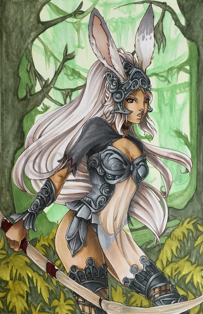 Copic marker illustration of Fran from Final Fantasy XII (12)