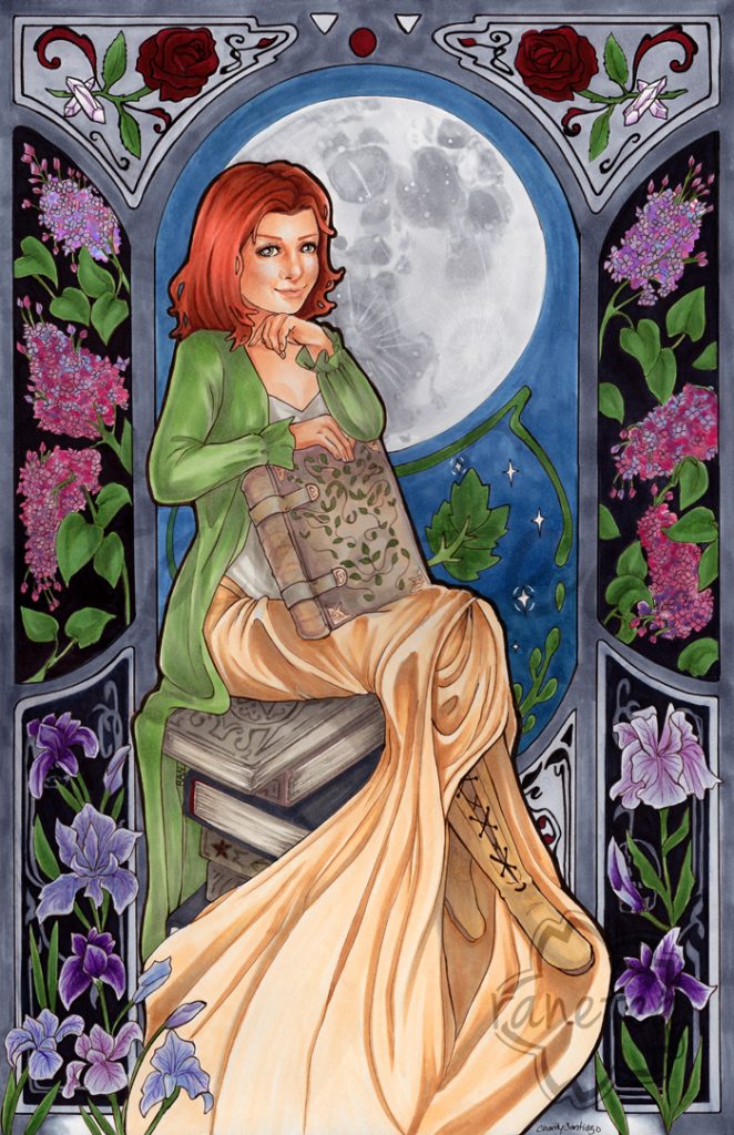 Art Nouveau style fanart of Willow from Buffy the Vampire Slayer